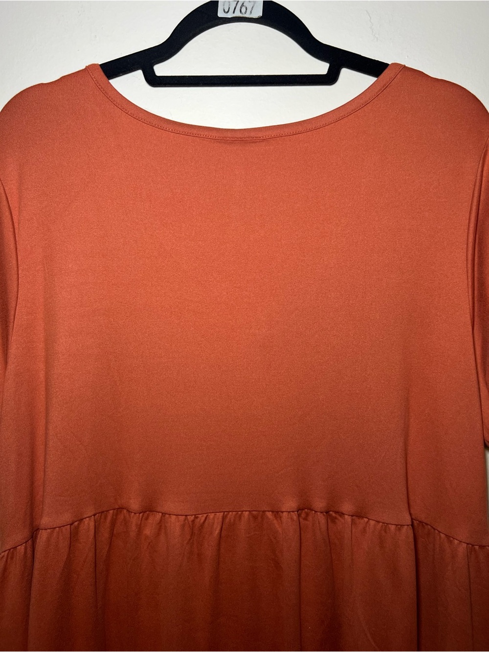 LuLaRoe Heidi Button-Front Babydoll Dress in Rust Orange - Picture 3 of 5